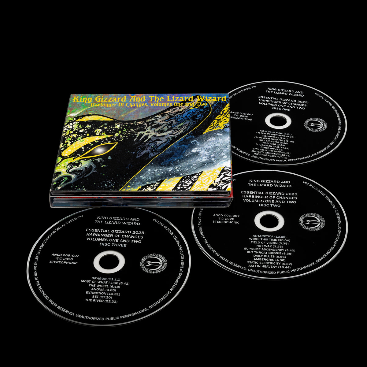 KING GIZZARD AND THE LIZARD WIZARD - ESSENTIAL GIZZARD 2025: HARBINGER OF CHANGES, VOLUMES ONE AND TWO (ANCD 006/007)